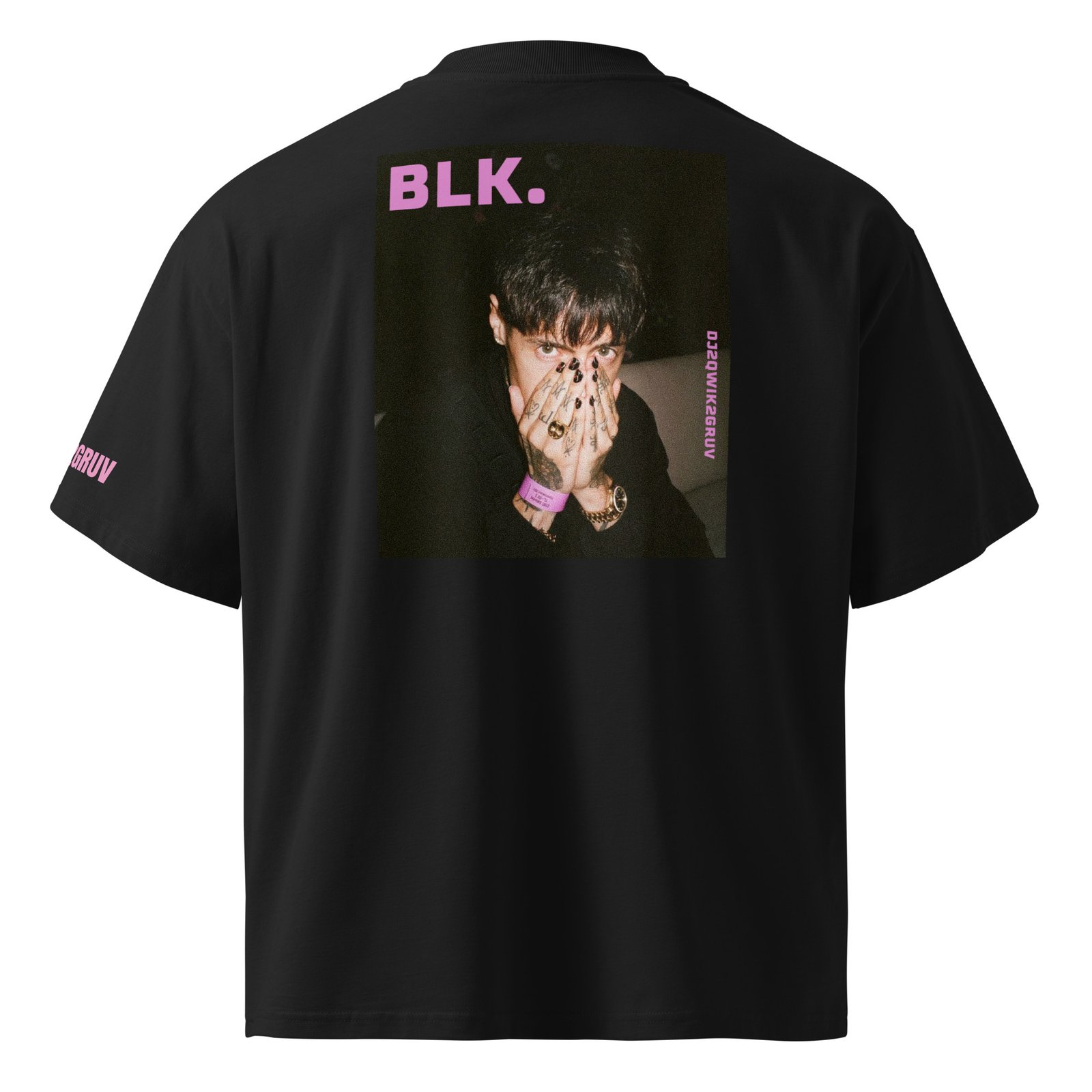 BLK x 2QWIK2GRUV Unisex Organic Oversized High Neck T-shirt - Image 7